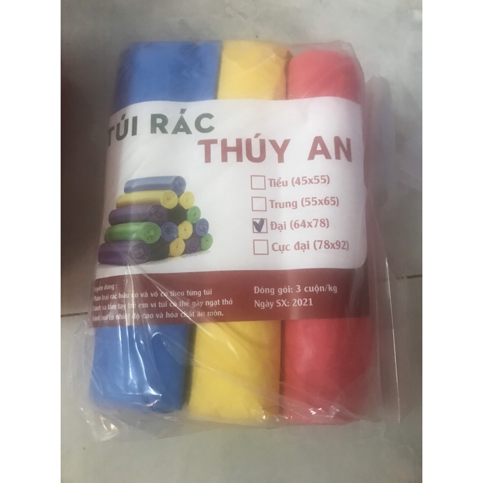 Túi Đựng Rác Gia Đình 3 Cuộn 1kg - Túi Đựng Rác Tiện Dụng - Mộc Nhân Farm