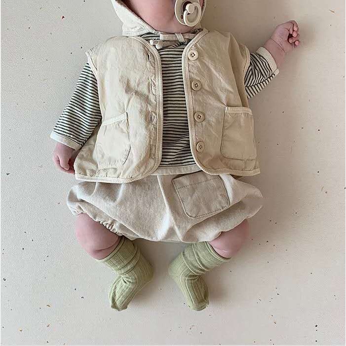 Áo thun kẻ sọc trẻ em dài tay siêu mềm bo viền xuất Hàn