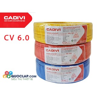  Dây điện CADIVI cáp CV 6.0 - 0.6 1KV 