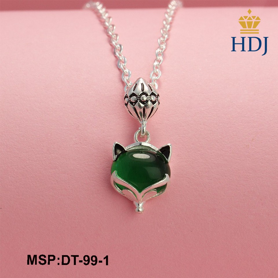 Vòng cổ hồ ly bạc cho nữ đính đá xanh lá trang sức HDJ mã DT-99-1 Mới