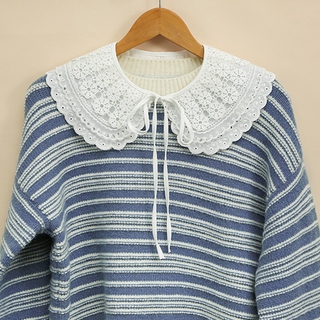 Cổ áo giả dạng khăn choàng cổ thêu ren 3 lớp