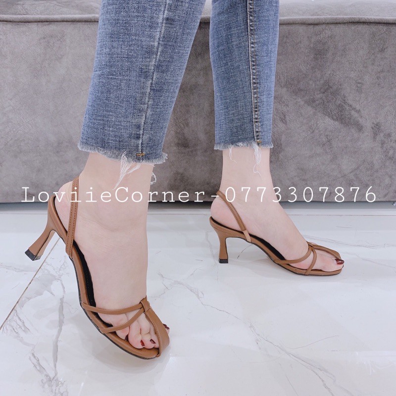 DÉP CAO GÓT LOVIIECORNER - GUỐC NỮ QUAI MẢNH 2 DÂY 9CM - GUỐC NỮ CAO GÓT 9 PHÂN QUAI MẢNH - GUỐC CAO GÓT D190907