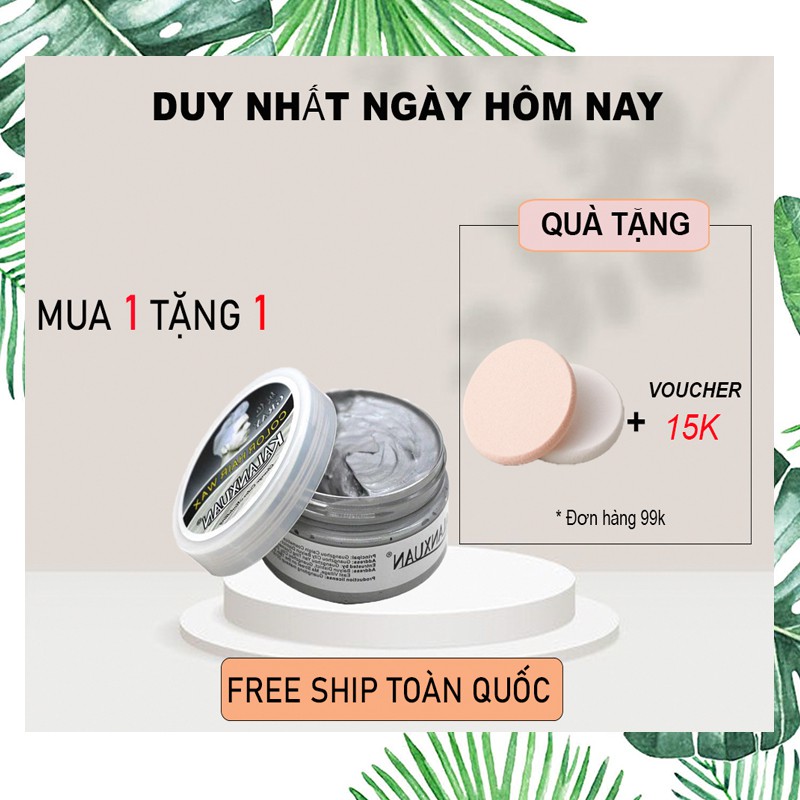 Sáp vuốt nhuộm tóc đổi màu tạm thời KALANXUAN lên màu nhanh (xám khói, trắng, xanh lá, xanh dương, đỏ, tím, vàng)