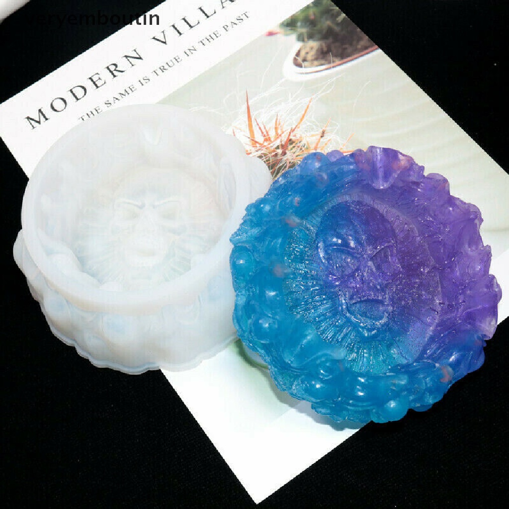 in Skull Silicone Ashtray Mold Resin Making Candle Holder Mould Casting Epoxy Craft n