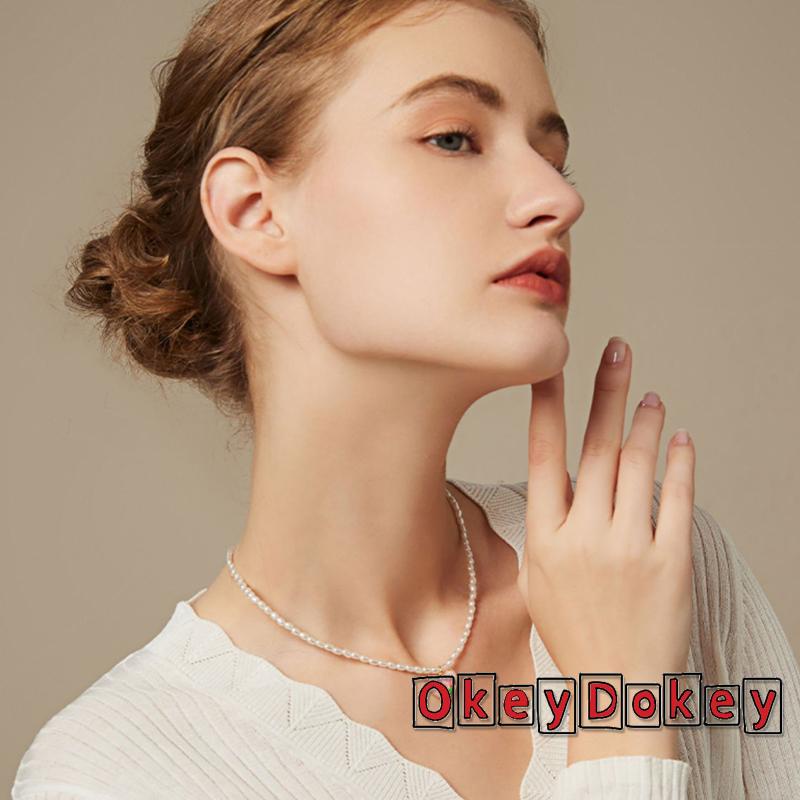 Vòng cổ Mặt Hình Hoa Tulip Đính Ngọc Trai Nhân Tạo Dành Cho Nữ