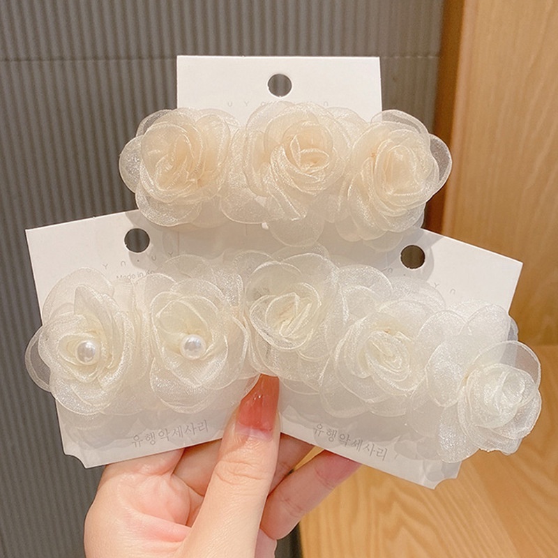 Dễ Thương Kẹp Tóc Lưới Hình Hoa Xinh Xắn Phong Cách Hàn Quốc Cho Nữ