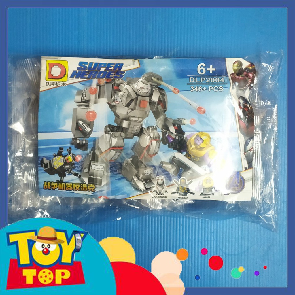 Đồ chơi lắp ghép Hulkbuster xếp hình Big Robot Iron Man Iron mech War Machine Marvel chiến đấu với Thanos DLP 2004