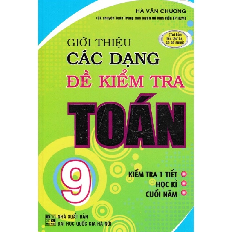 Sách - Giới Thiệu Các Dạng Đề Kiểm Tra Toán 9