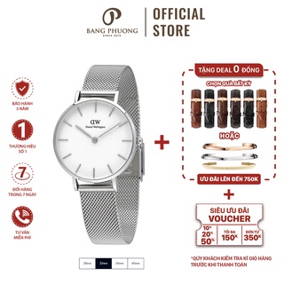Đồng hồ Daniel Wellington Classic Petite Sterling  Nữ mặt trắng size 28 & 32mm - DW Đồng Hồ