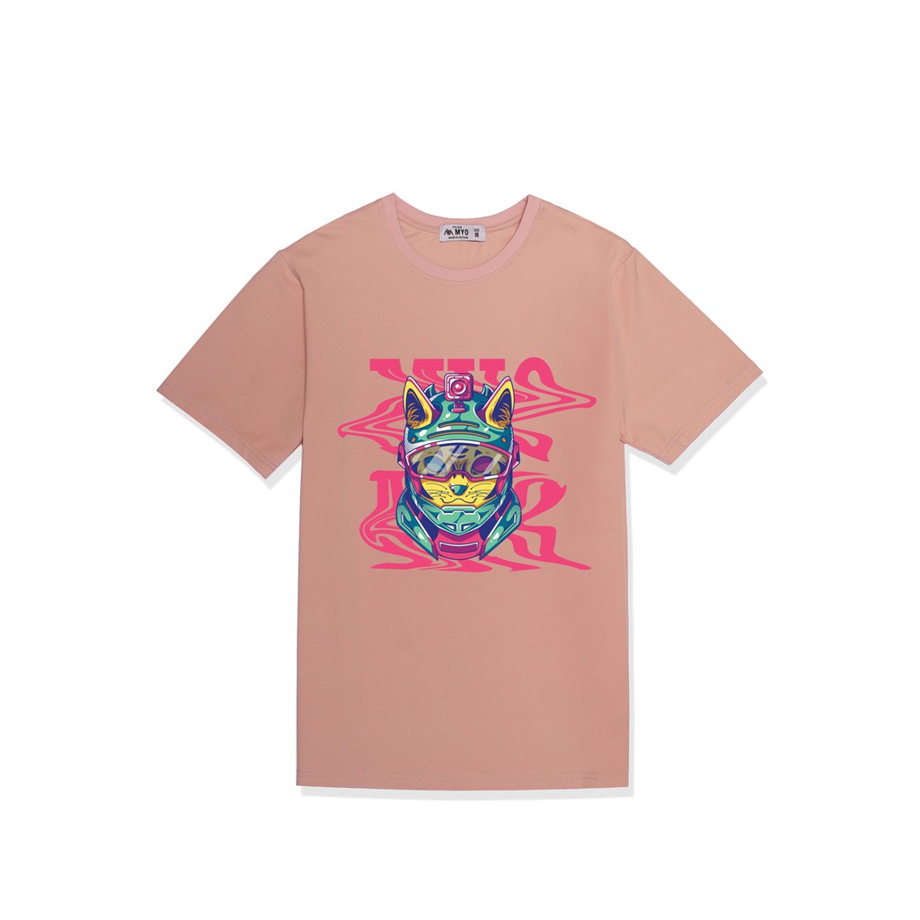 ÁO Unisex MYO Vải Cotton In Hình Mèo Không Gian