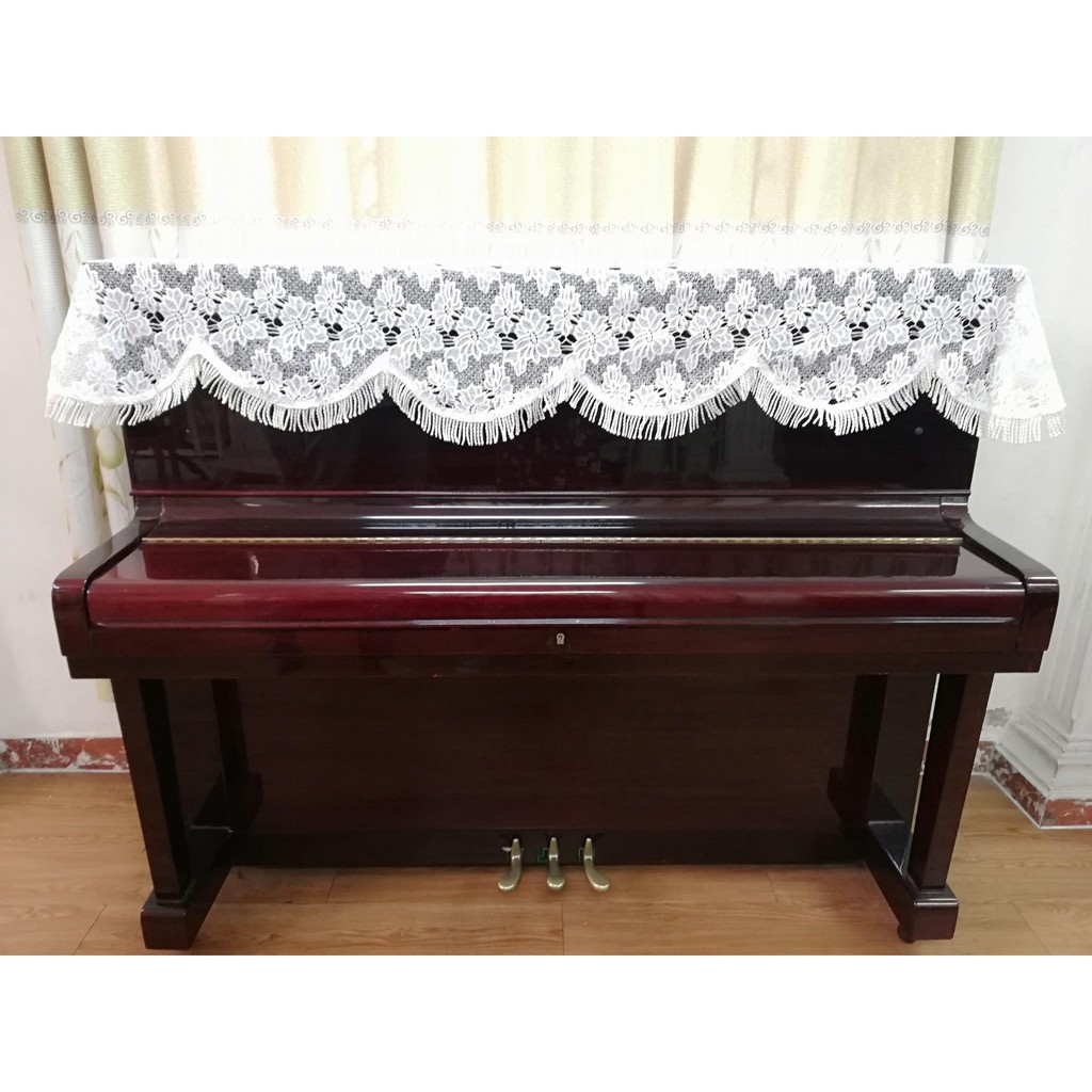 Chuyên bán Khăn phủ đàn Piano CỰC ĐẸP chất liệu REN cao cấp, chế tác tinh xảo, màu TRẮNG