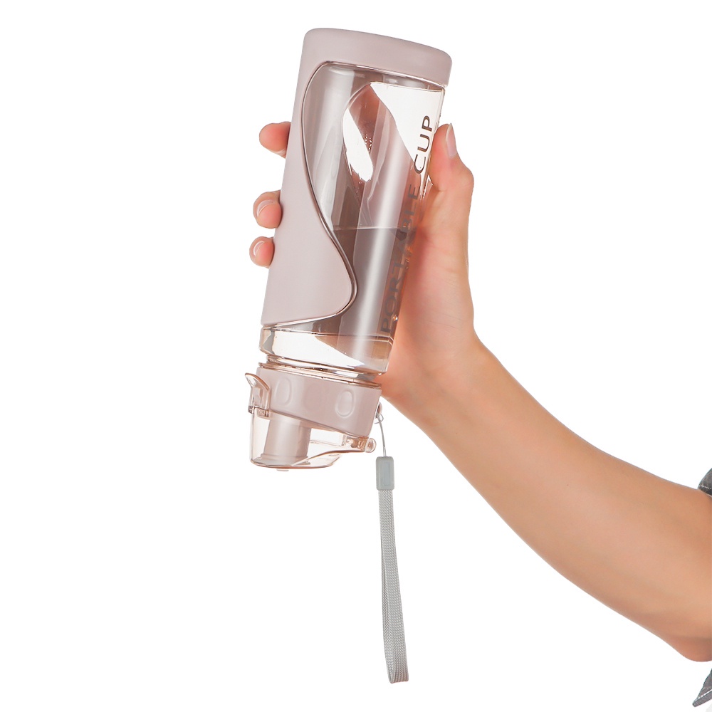 Bình nước thể thao bằng nhựa trong suốt chống rò rỉ nhiều màu dung tích 500ml tiện dụng