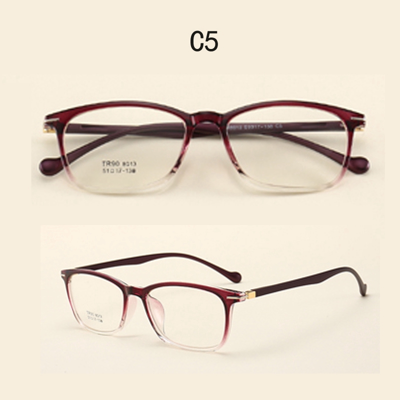 Literary Men Women Square Flat Mirror TR90 Fashion Light Comfortable Transparent Frame Glasses