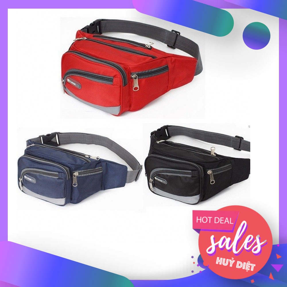 Túi đeo hông đeo chéo nam nữ cao cấp 6 ngăn V-STAR | BigBuy360 - bigbuy360.vn