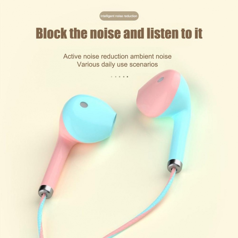 In-ear Wired Headphones With Mic Colorful Hifi Sound Noice Cancelling Earbuds For Smartphone Universal