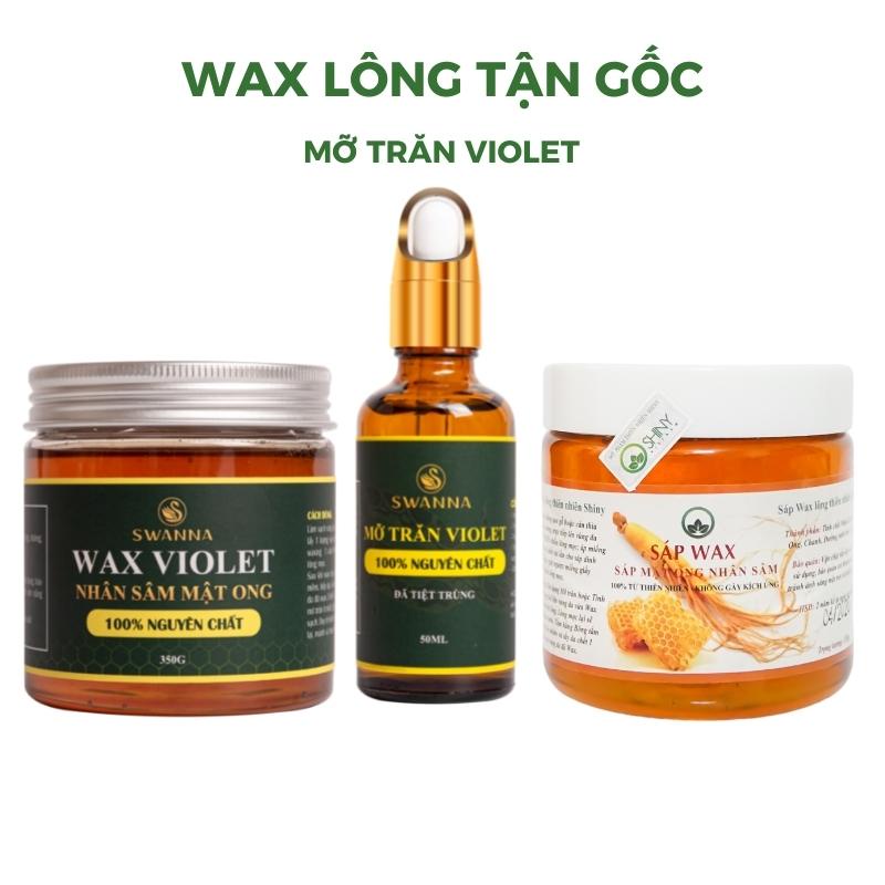 Wax lông + Mỡ trăn Triệt Lông Shiny Wax Violet lông nách/ Tẩy lông tay chân/ Triệt lông vùng kín an toàn hiệu quả