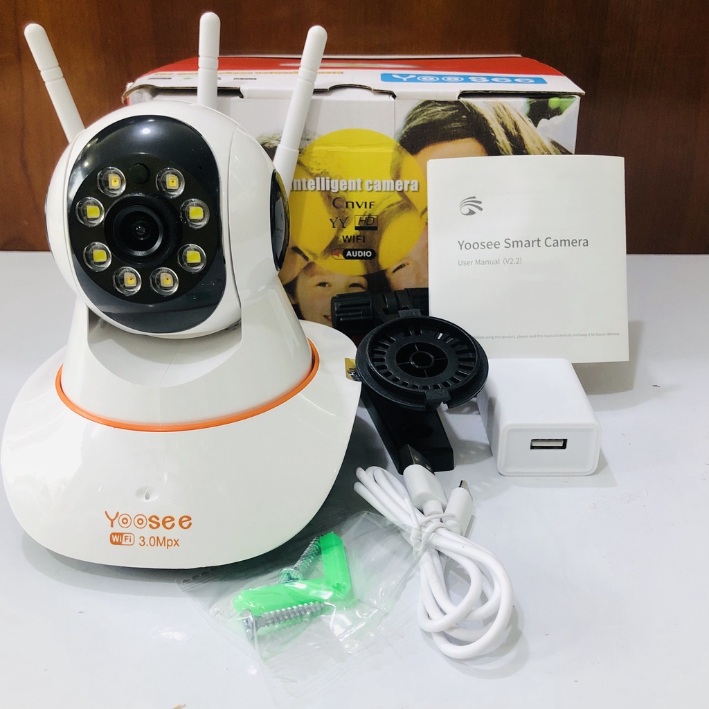 Camera Yoosee 3.0 Mp - QuadHD 2K 3 ăng ten xoay 360 độ