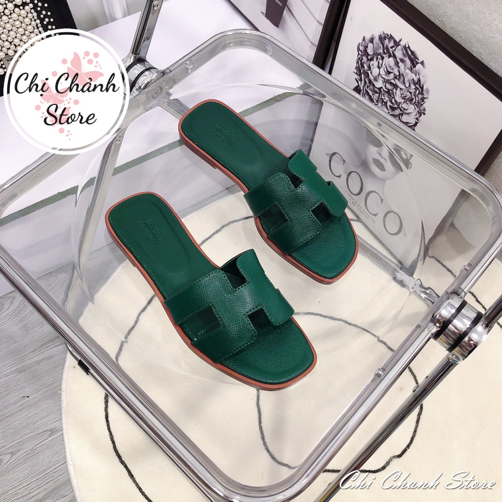 Dép Bản H Hàng Cao Cấp Chất Da Chuẩn Đẹp Vân Chống Trượt Mang Êm chân - D4 Chi Chanh Store