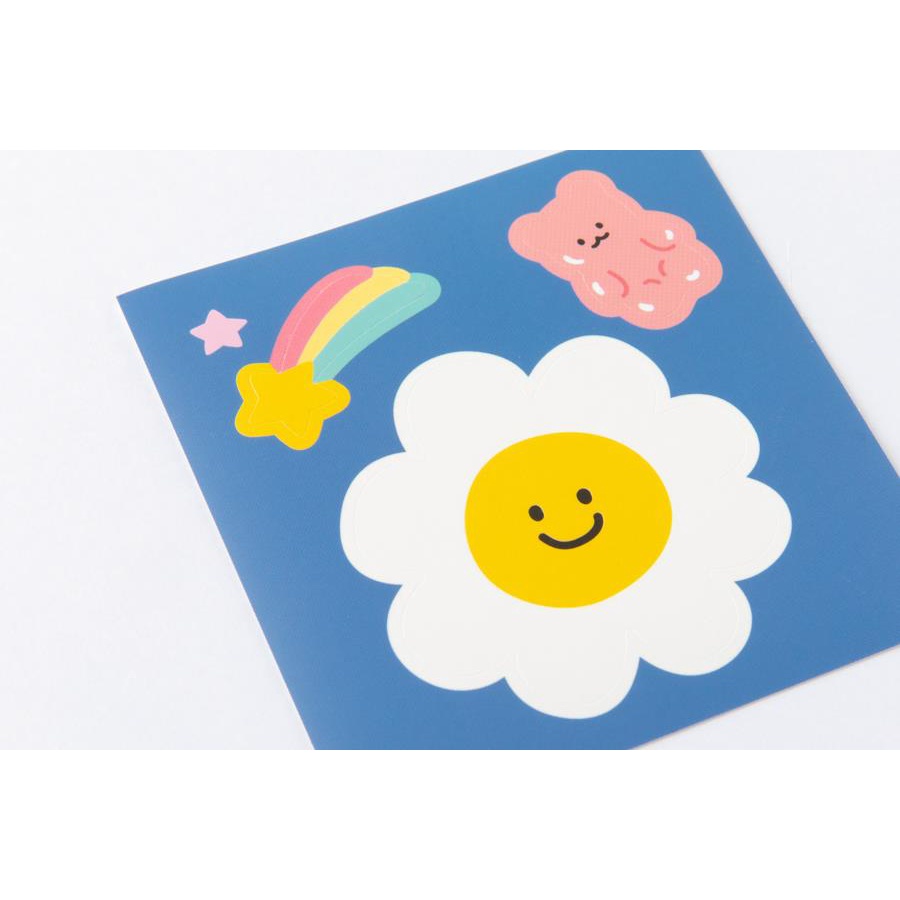 Set 3 Sticker Hình Vuông ARTBOX Hàn Quốc Họa Tiết Bông Hoa Mặt Cười Xinh Xắn
