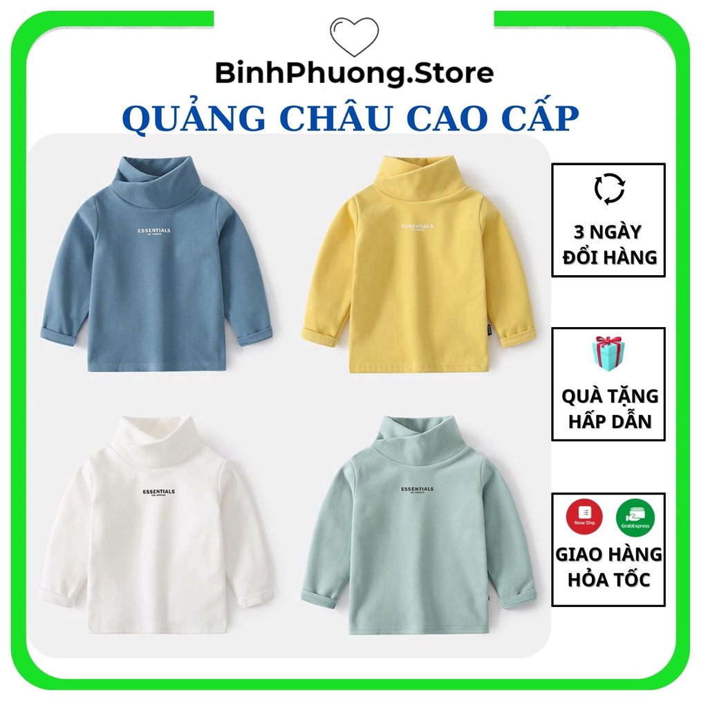 Áo Nỉ Cho Bé, Áo Len Giữ Nhiệt Cho Bé Trai Gái Essentials QCCC 2 3 4 5 6 7 8 9 10 tuổi Binhphuong.Store