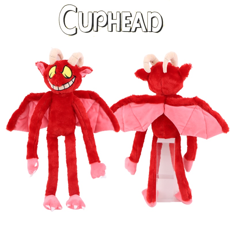 23-45cm Cuphead Secreto Mugman Plush Toy Red Demon Teapot Joker Mugman Mecup Brocup Stuffed Doll Halloween Kids Baby Xmas Gift
