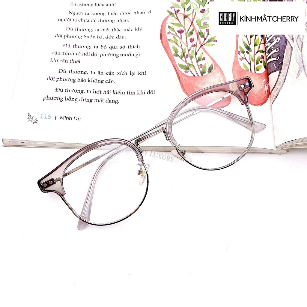 Gọng Kính Cận Tròn Nhựa Phối Kim Loại Q1-6102 | BigBuy360 - bigbuy360.vn