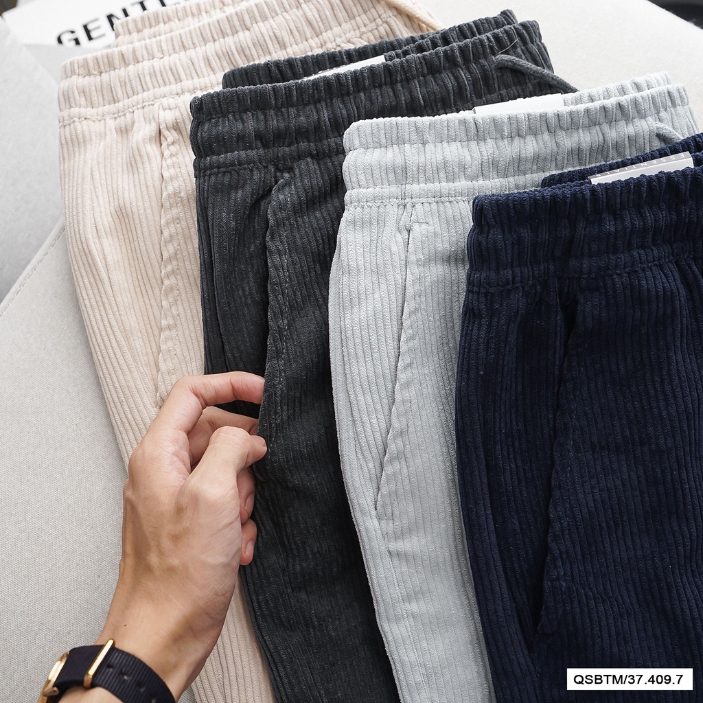 Quần short lửng nam dây rút, quần short nhung tăm đơn sắc, dễ phối đồ 4097