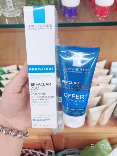 Set kem ngăn ngừa mụn và sữa rửa mặt La Roche Posay - Guu