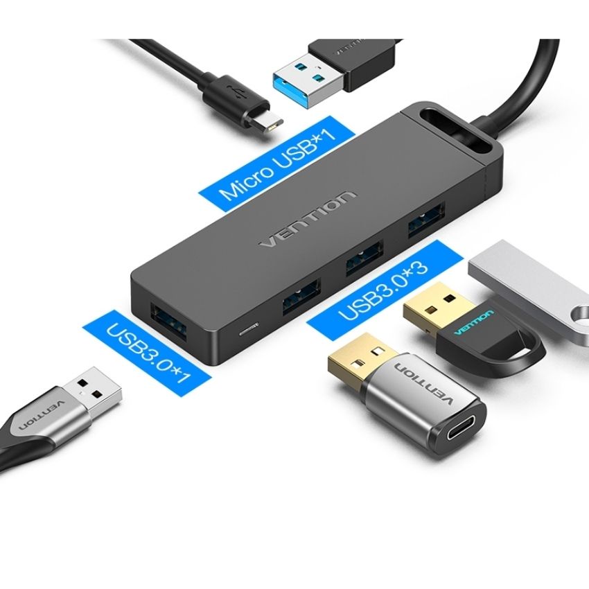 Bộ chia 4 Port USB 3.0 Vention - Hàng chính hãng