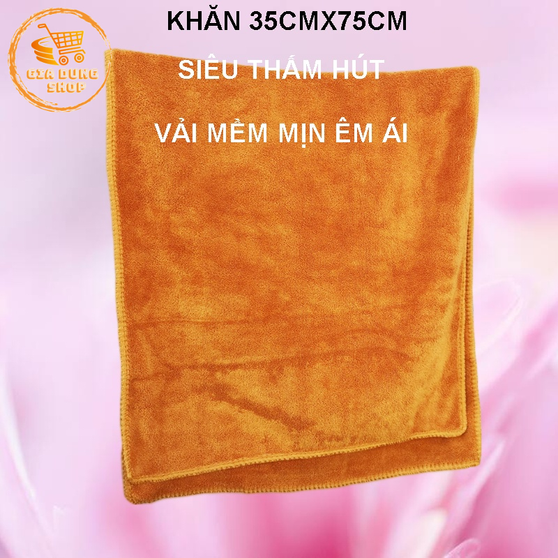 Khăn Gội Đầu, Khăn Lông Khổ 35x75CM Siêu Mềm Mịn Siêu Thấm Hút Nước