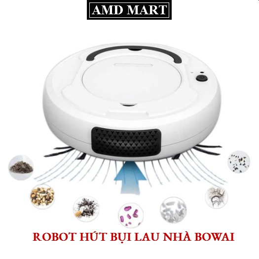ROBOT HÚT BỤI LAU NHÀ BOWAI  Tự Động Hút Bụi-Quét-Lau Sàn -Cảm Ứng Thông Minh.
