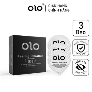 Bao cao su siêu mỏng 0.01 OLO. Mỏng chân thật 0.01mm ( 10 bao / 1 hộp )