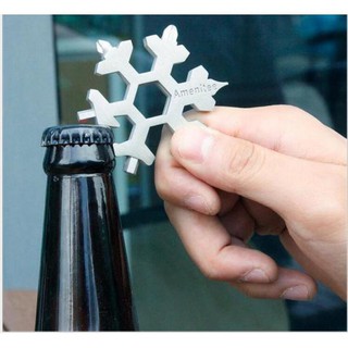 Móc khóa đa năng vặn ốc hình bông tuyết 18in1