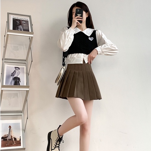 Váy xếp ly, chân váy ngắn, chân váy tennis cạp cao dáng xòe cao cấp, phong cách Hàn Quốc - Alice Store