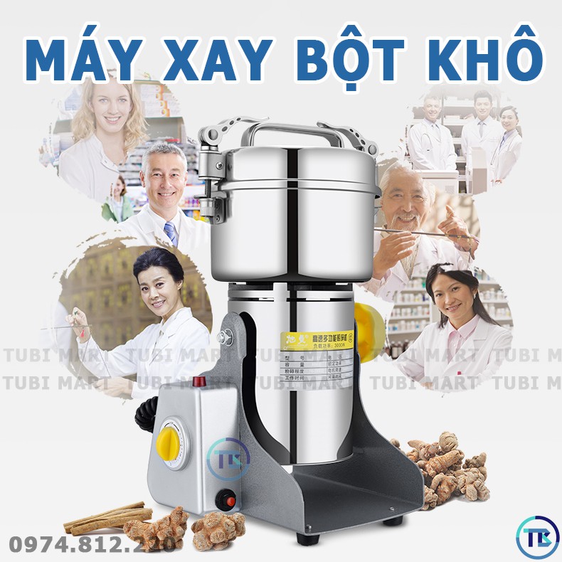 Máy xay bột khô gia đình SEKA 800Y - Máy nghiền đồ khô, bột, ngũ cốc, gạo,.. siêu mịn INOX 304 1400W - TB034