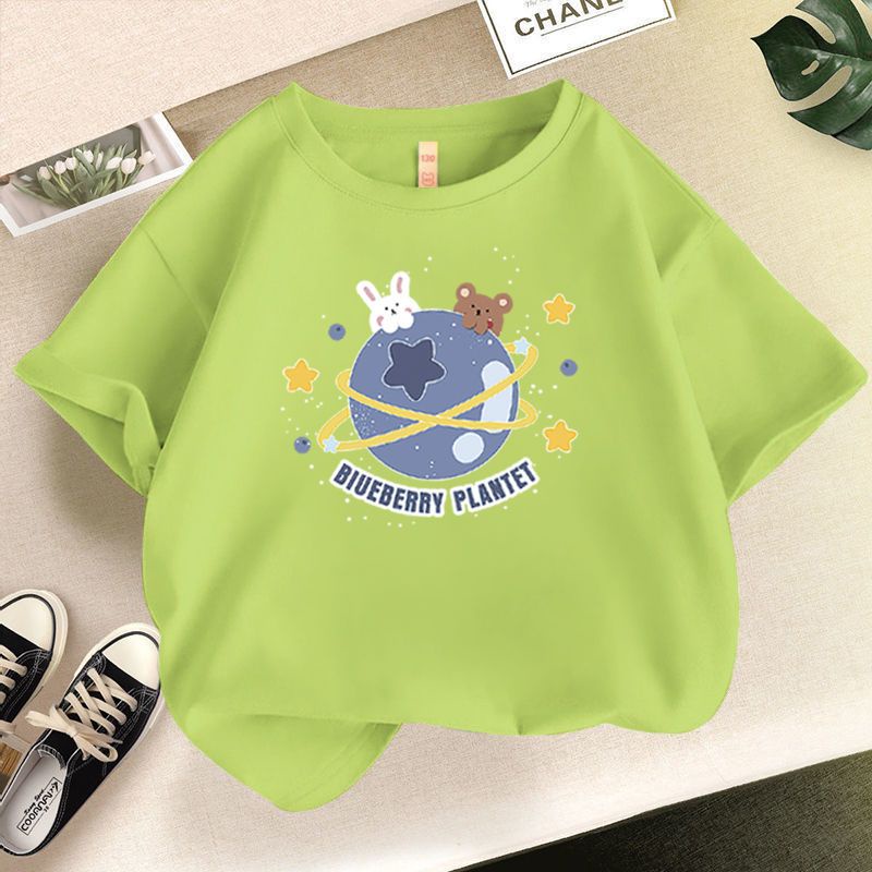 Áo Thun Tay Ngắn In Họa Tiết Hoạt Hình Phong Cách Mới Cho Bé Gái