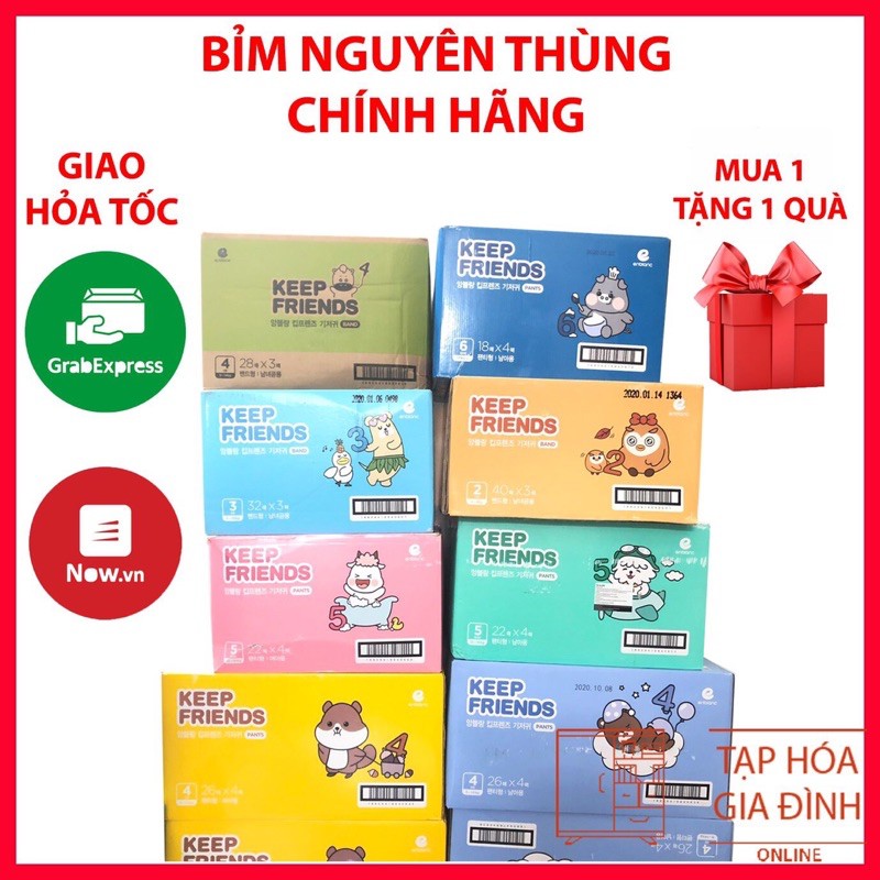 Thùng bỉm KEEP FRIEND Hàn Quốc đủ size dán/quần S40,M32,L28 miếng