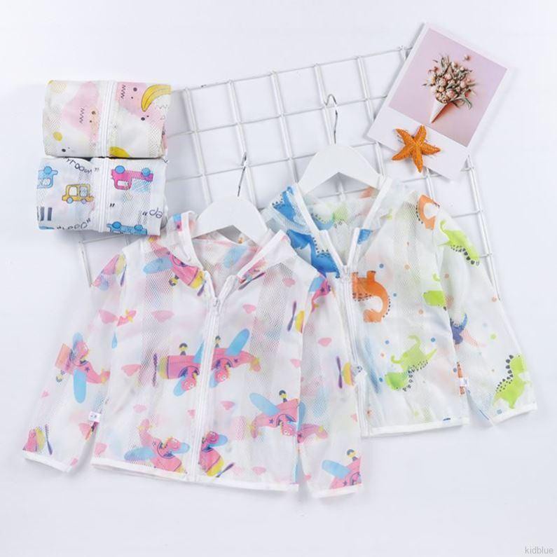 Áo Khoác Chống Nắng Có Khóa Kéo In Họa Tiết Hoạt Hình Dễ Thương Thời Trang Cho Bé