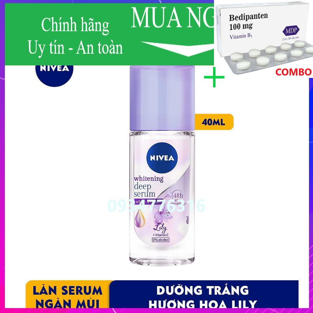 Combo Bedipanten 100mg +  ✅ Lăn ngăn mùi Nivea serum trắng mịn hương hoa Lily (40ml)