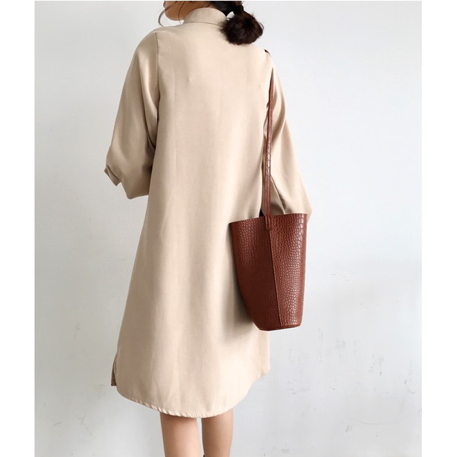 Đầm sơ mi tay phồng phong cách trẻ trung thanh lịch dành cho nữ | BigBuy360 - bigbuy360.vn