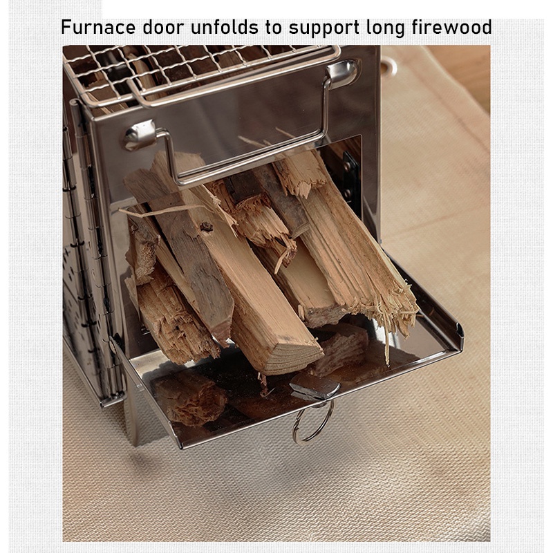 Lò Nướng BBQ mini Bằng Inox Có Thể Gấp Gọn Tiện Dụng Mang Theo Du Lịch Dã Ngoại