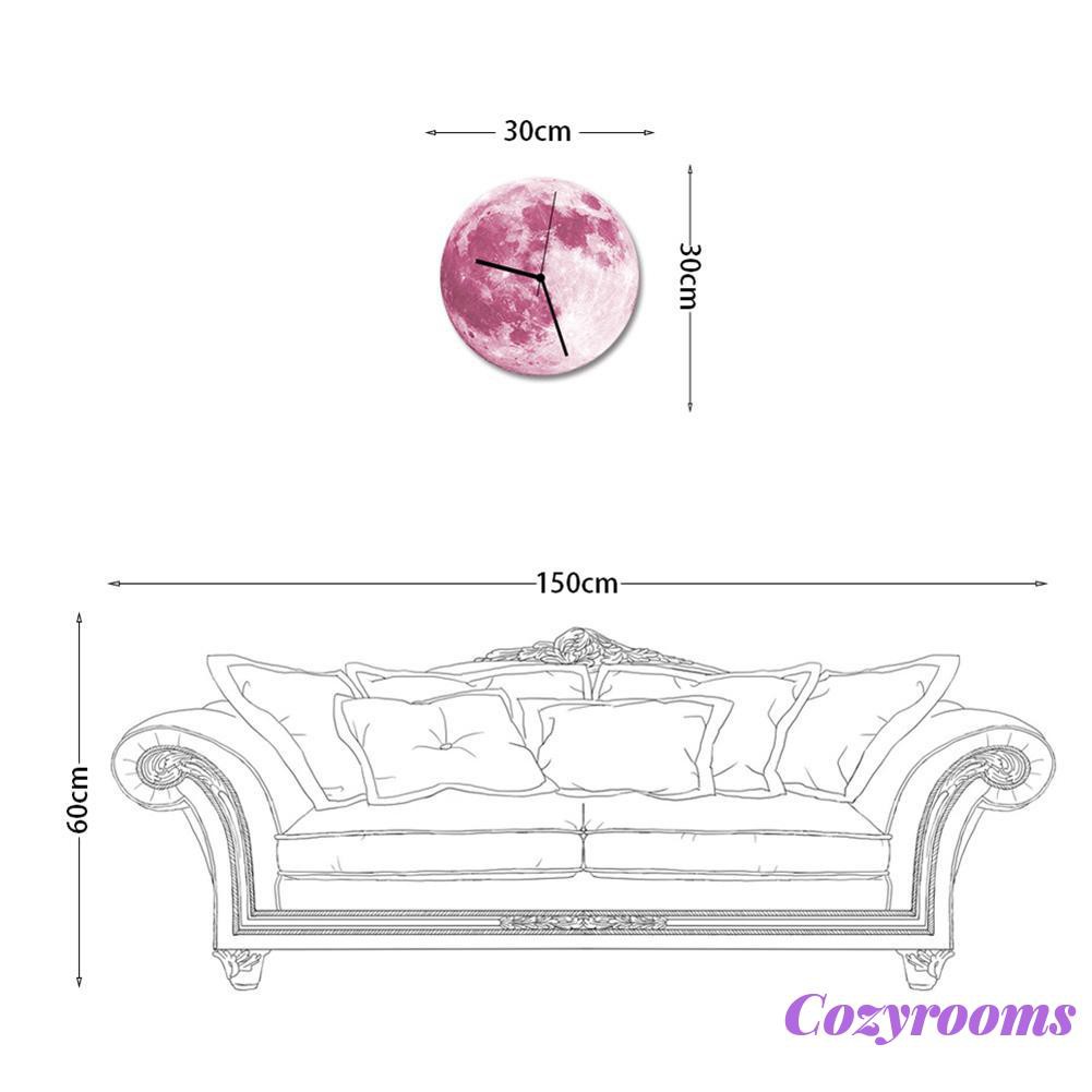 Đồng Hồ Treo Tường Chống Nước Hình Mặt Trăng 30cm