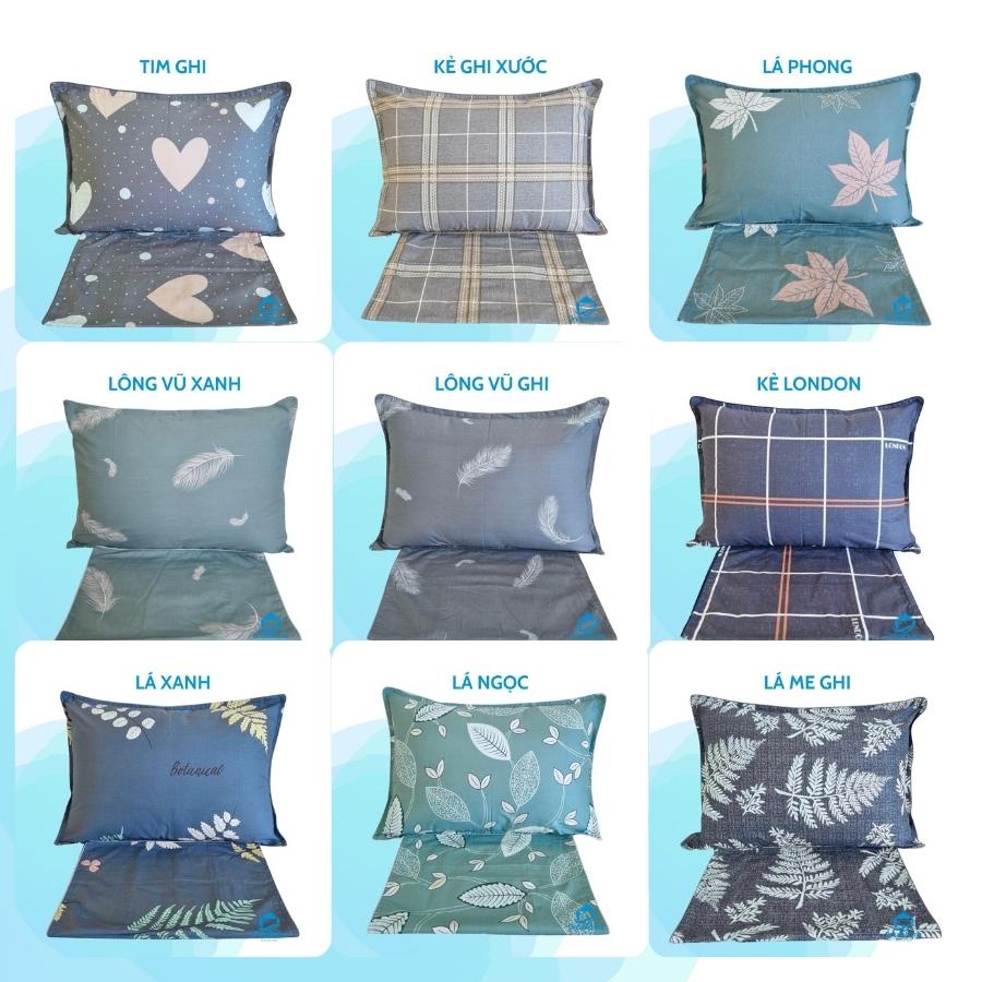 Vỏ gối nằm 50x70 cotton 100% trần bông mỏng đẹp, đanh mát, có khóa kéo tiện lợi 1 đôi, Dream bedding