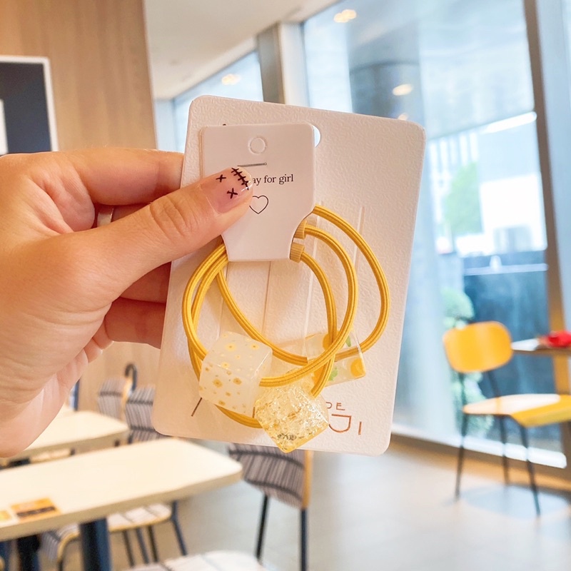 ✨Set 3 chun cột tóc hình viên kẹo ngot ngào