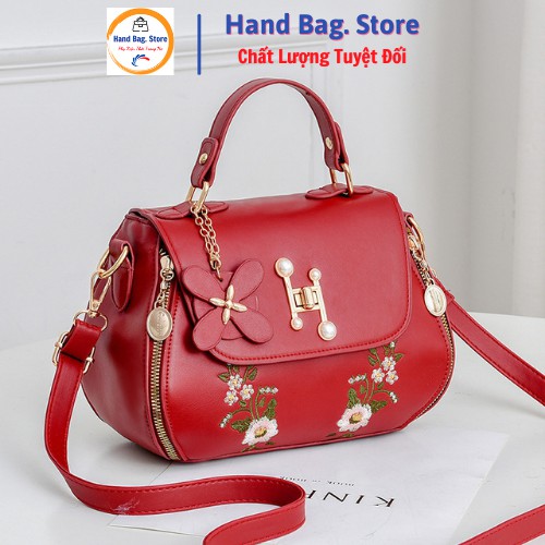 Túi Xách Nữ Quai xách Thời Trang, Chất Liệu Da PU Cao Cấp, Họa Tiết Thêu Hoa Đẹp Đủ Màu Sắc - HandBag.Store 111