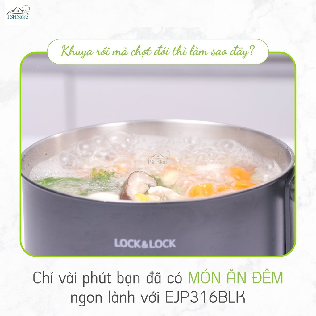 Nồi Điện Đa Năng Lock&Lock dung tích 800ml EJP116BLK