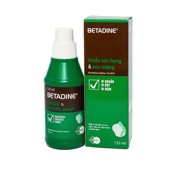 BETADINE Gargle &amp; Mouth Wash 125ml Nước súc họng vệ sinh khoang miệng