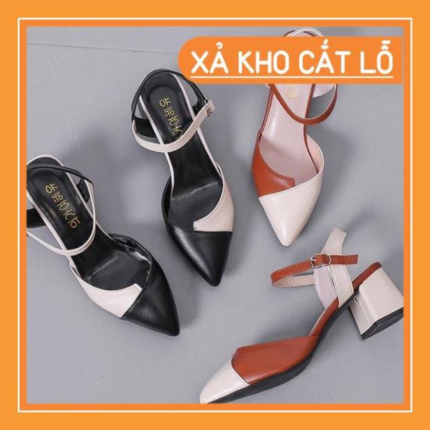 XẢ LỖ -  Giày gót vuông 5cm size 35-40 (msp 1639)