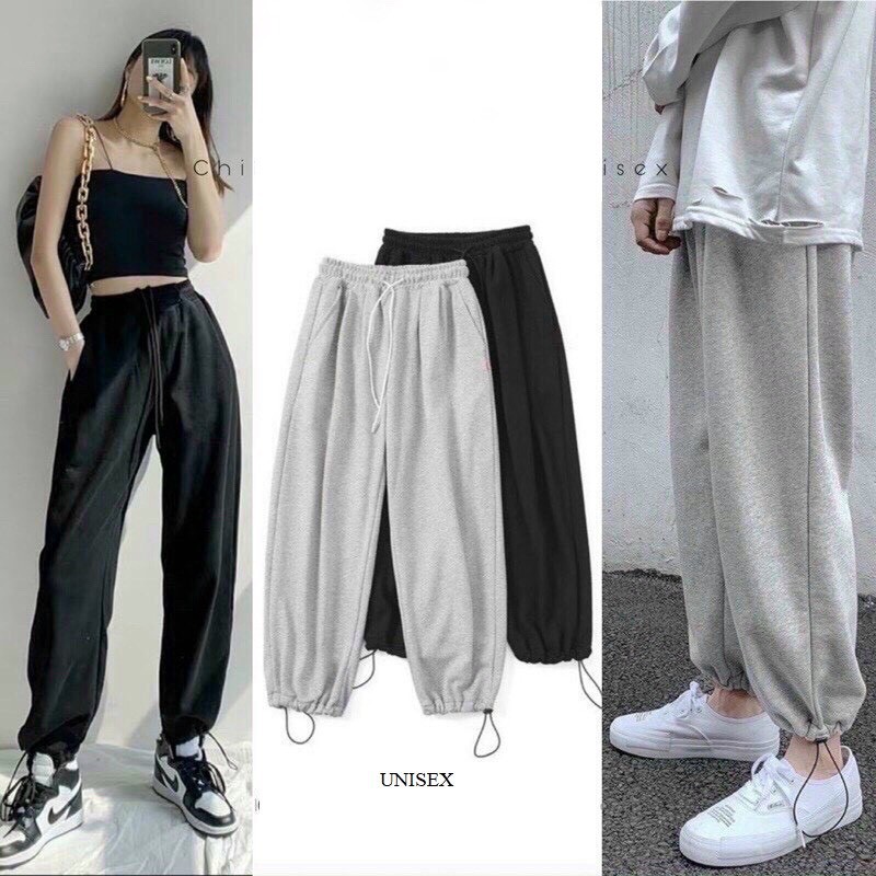 [Ảnh thật] Quần thể thao jogger nỉ rút ống