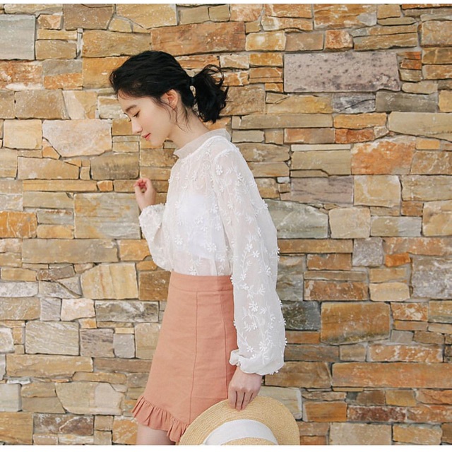 Áo hoa nổi dài tay